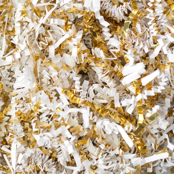 Paper Shred, White and Gold, 3 oz, Graduation by Way To Celebrate