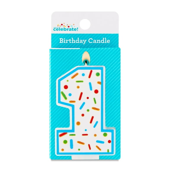 Multicolor Confetti Number 1 Birthday Candle, by Way To Celebrate