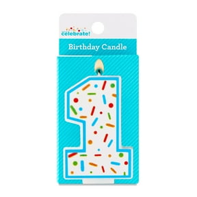 Multicolor Confetti Number 1 Birthday Candle, by Way To Celebrate