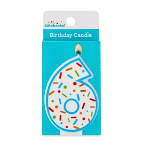 Multicolor Confetti Number 6 Birthday Candle, by Way To Celebrate
