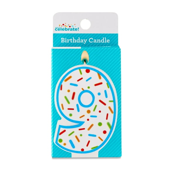Multicolor Confetti Number 9 Birthday Candle, by Way To Celebrate