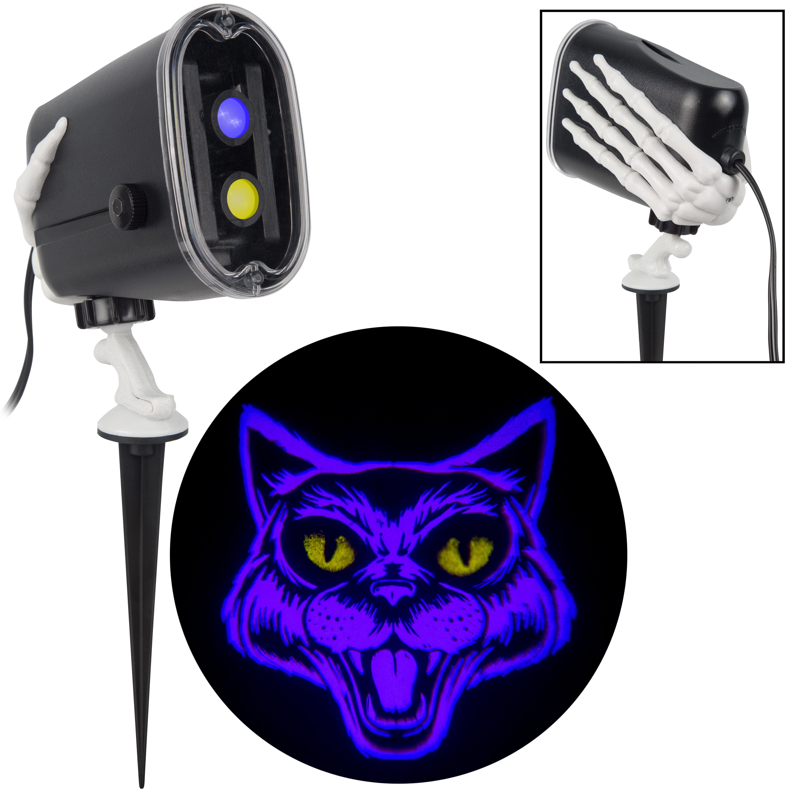 WAY TO CELEBRATE! Creepy Cat Multicolor LED Projector Lights Halloween