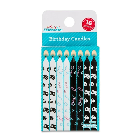 Multicolor Gamer Birthday Candles, 16 Count, by Way To Celebrate