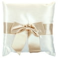 thumbnail image 1 of WAY TO CELEBRATE! Gold Shimmer Bow Ring Bearer Pillow 13 x 13 inch 1 Count per Pack for Wedding, 1 of 6