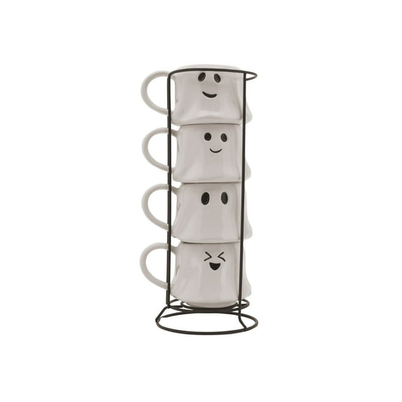 Way To Celebrate Halloween Ghost Mug Stack