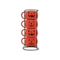 thumbnail image 1 of Way To Celebrate Halloween Pumpkin Stackable Mug set with Iron Rack, 1 of 4