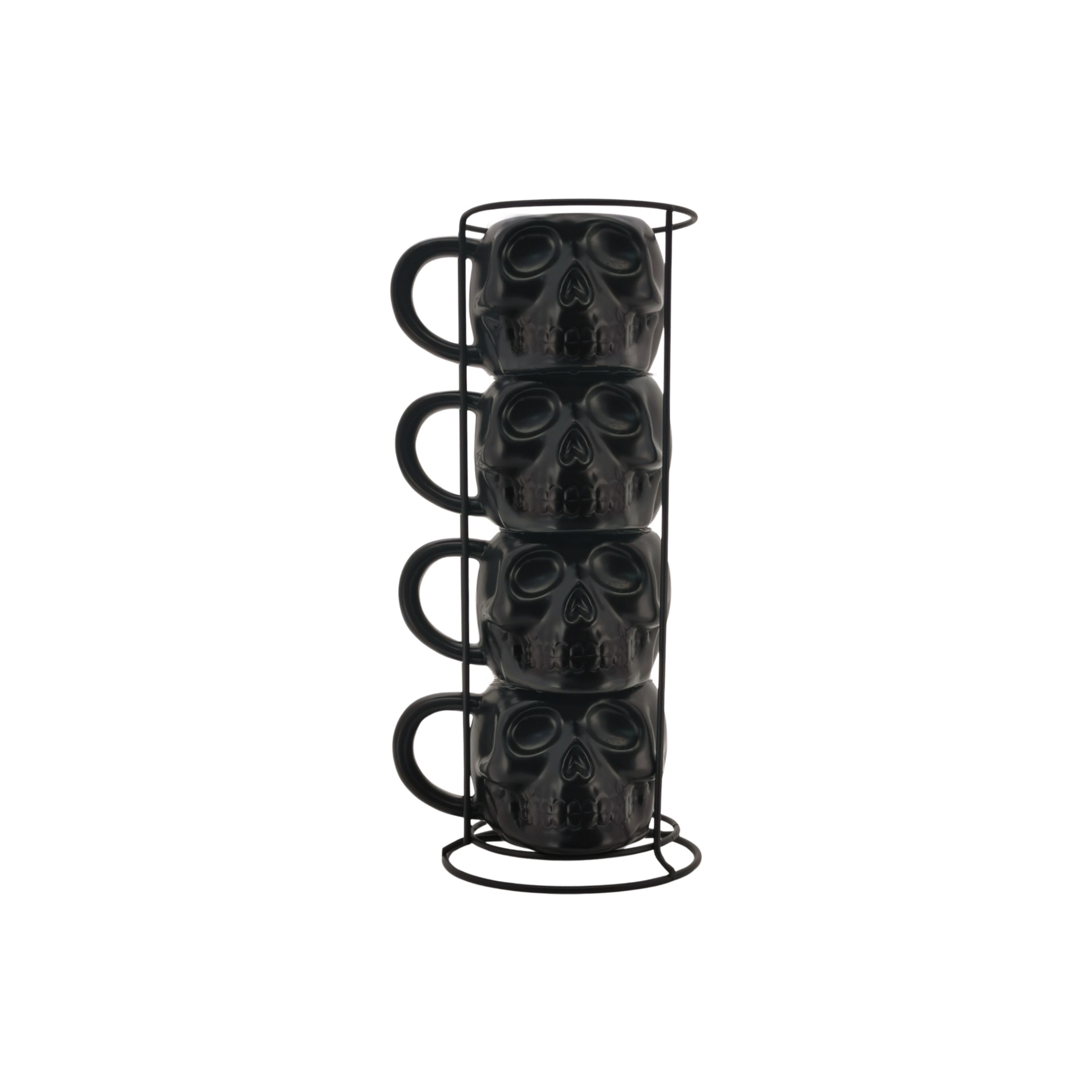 Way To Celebrate Halloween Skull Mug Stack