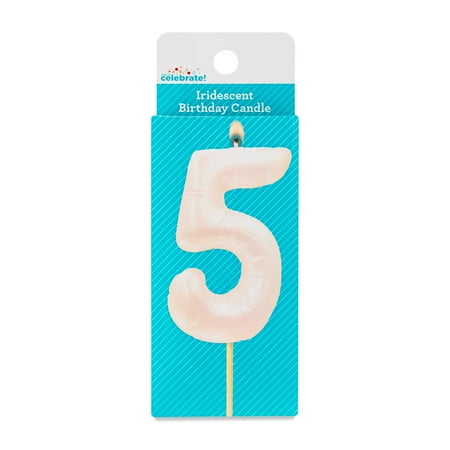 Iridescent Number 5 Birthday Candle, by Way To Celebrate