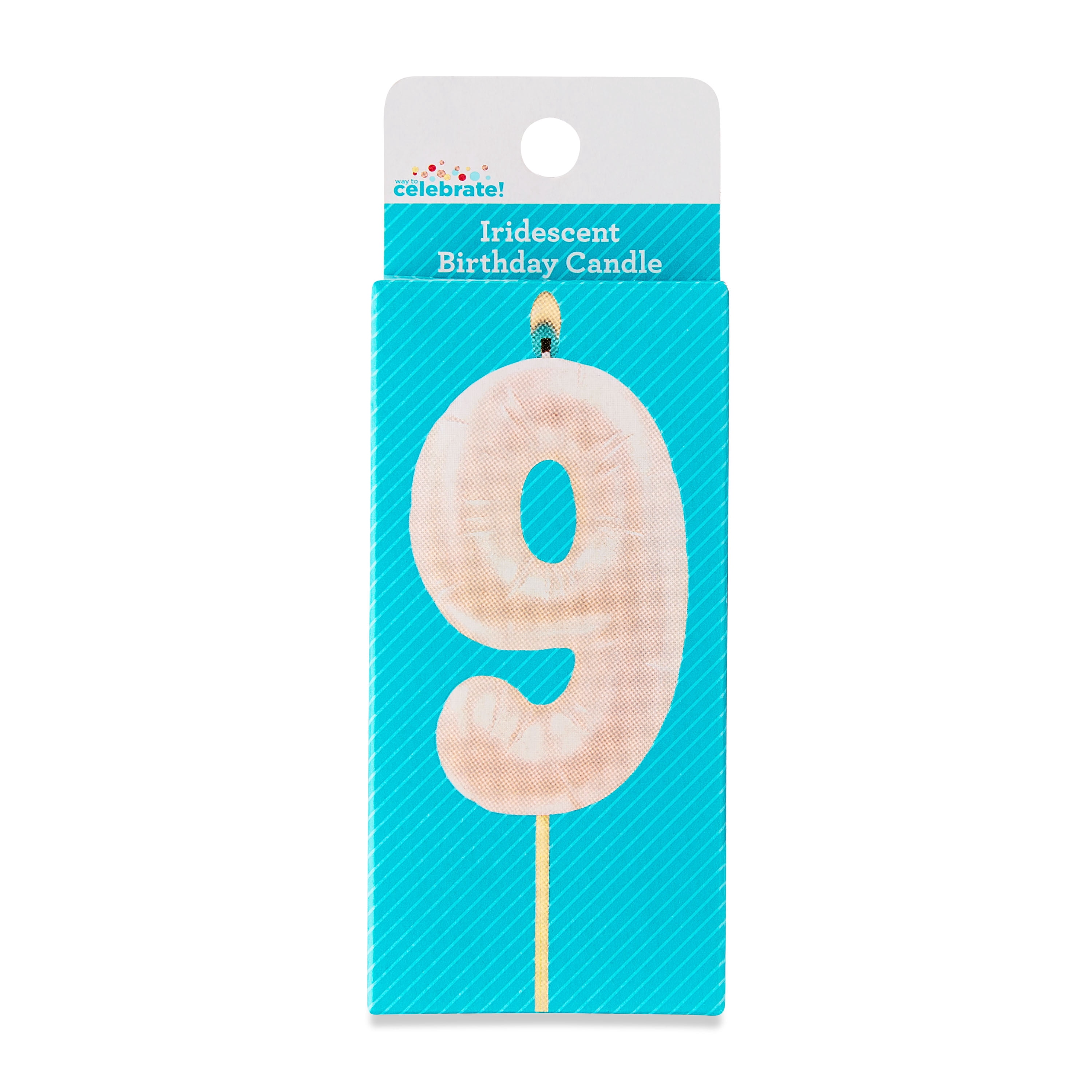 Iridescent Number 9 Birthday Candle, by Way To Celebrate