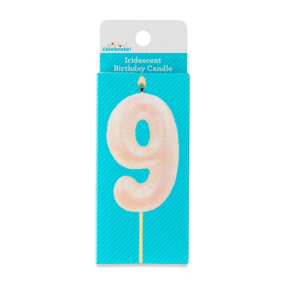 Iridescent Number 9 Birthday Candle, by Way To Celebrate