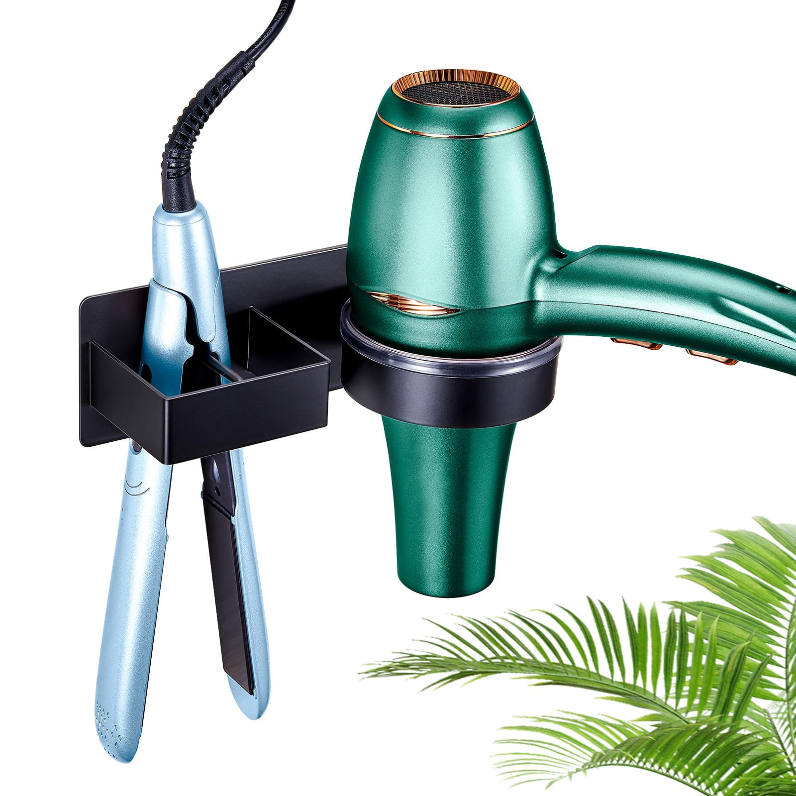 WAYASI Hair Straightener Holder Wall Mounted Blow Dryer Stainless Steel ...