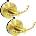 thumbnail image 1 of WAYCOM Suction Cup Hooks for Glass,Removable & Reusable SS Holders for Bathroom Towel 2pcs, 1 of 8