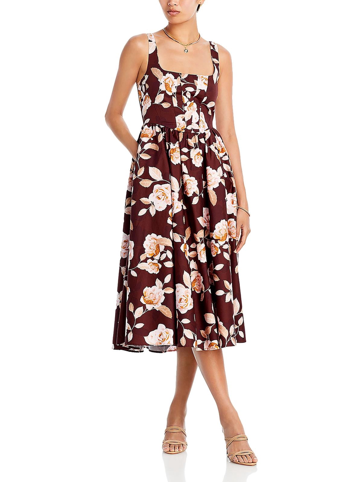 WAYF Womens Corset Seamed Floral Maxi Dress - Walmart.com