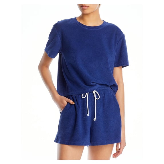 WAYF Womens Terry Cloth Crewneck Cropped
