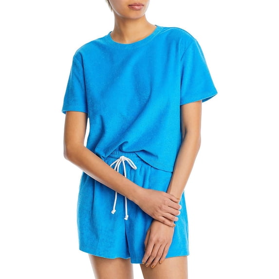 WAYF Womens Terry Cloth Crewneck Cropped