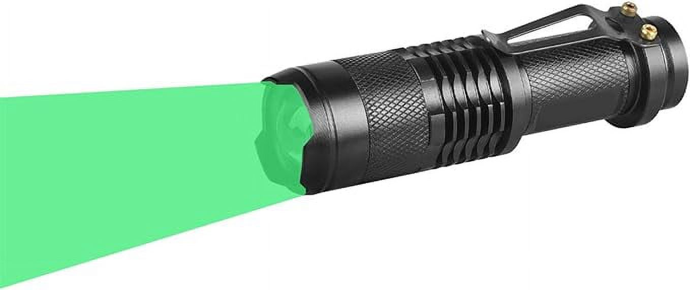 WAYLLSHINE Single Mode Green LED Flashlight, Hunting Light Mini Green Light Flashlight, 1 Mode