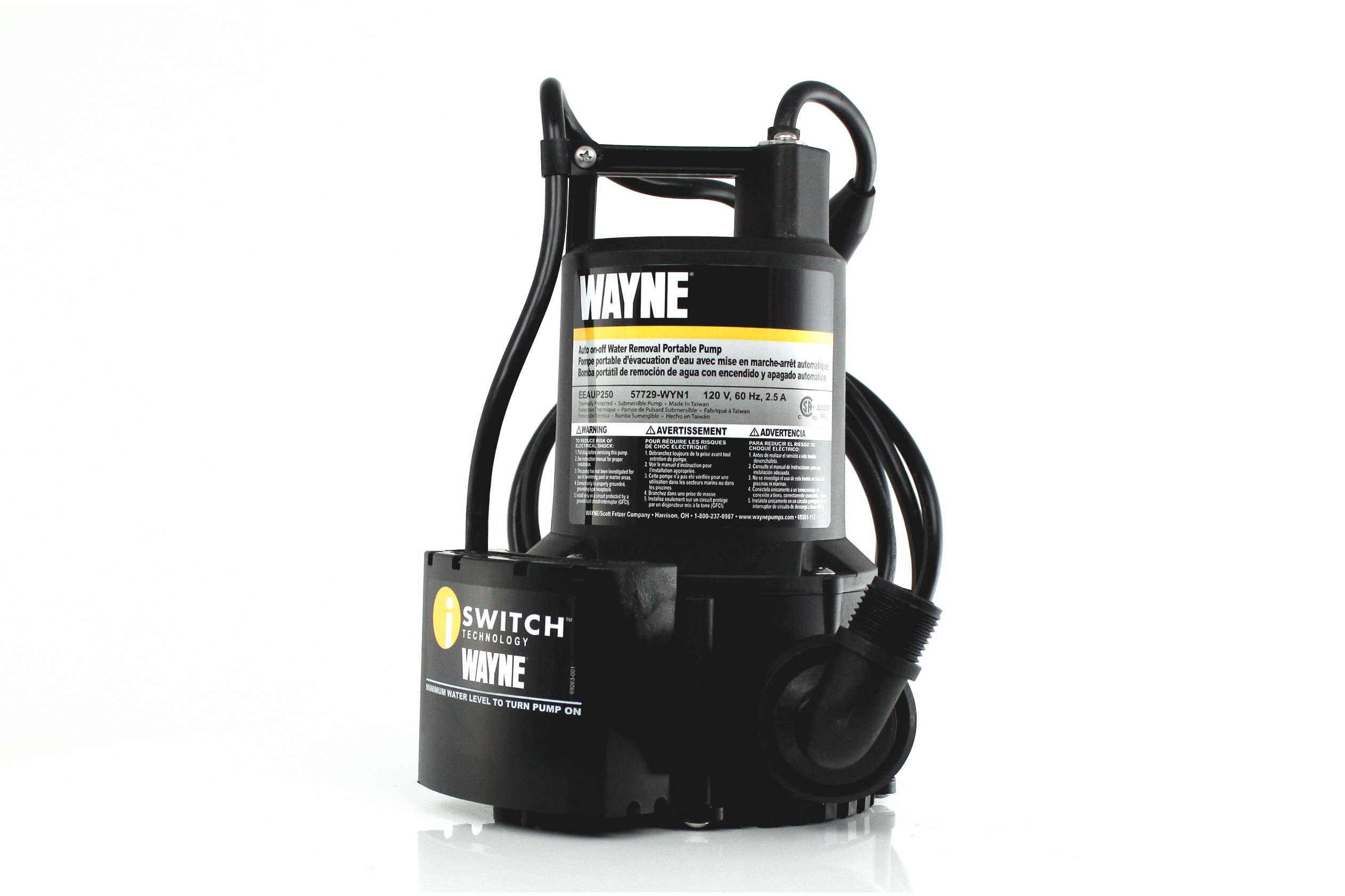 Wayne 1/4 HP Submersible Energy Efficient Automatic Sensor Utility Pump EEAUP250