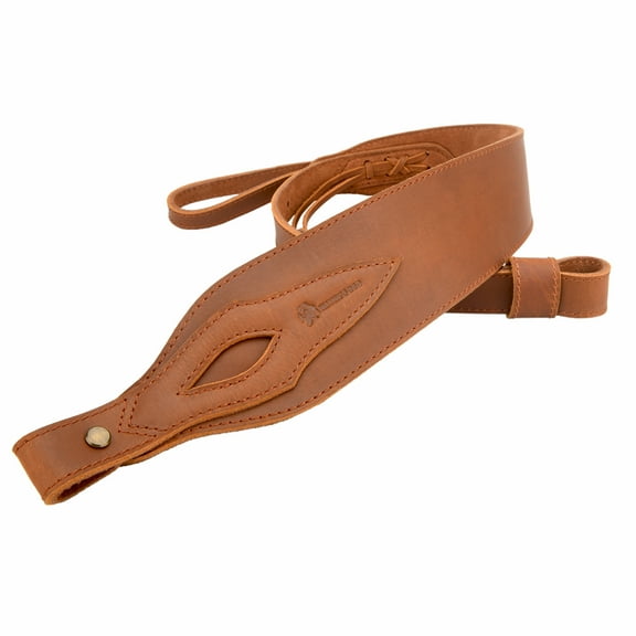 WAYNE'S DOG Brown Cowhide Leather Rifle Sling Hunting Shooting Padded Shotgun Strap Belts