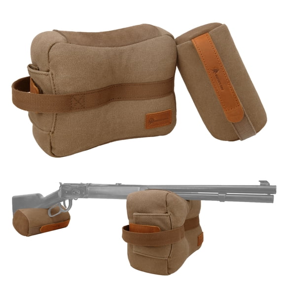 WAYNE'S DOG Canvas Shooting Rest Bags Set, Unfilled Rest Front & Rear Support Sandbag, Gun Stand Holders