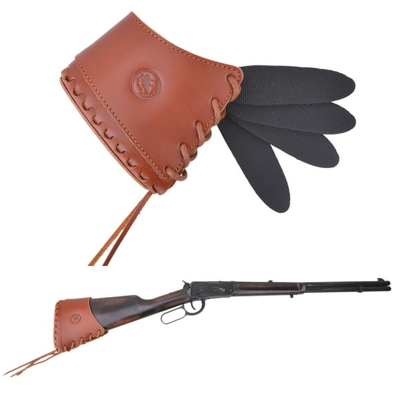 WAYNE'S DOG Full Grain Leather Gun Recoil Pad Buttstock Extension for Rifles Shotguns