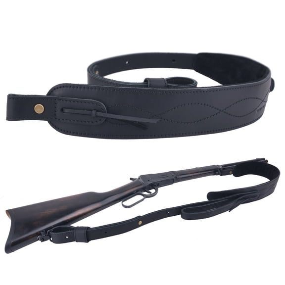 WAYNE'S DOG Grain Padded Leather Rifle Gun Slings Adjustable Shoulder Strap Hunting Belts