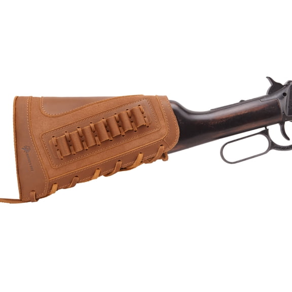 WAYNE'S DOG Leather Rifle Cheek Rest Pad Buttstock Gun Cover .357 .30/30 Hunting Shooting