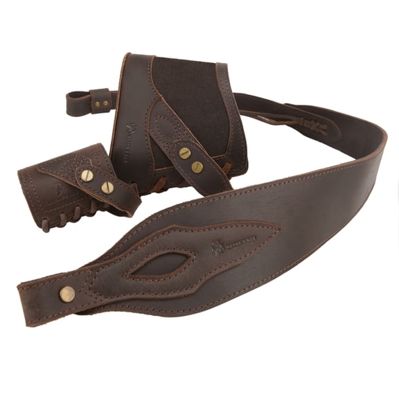 WAYNE'S DOG No Drill Leather Gun Recoil Pad Buttstock +Gun Barrel Mount+Sling