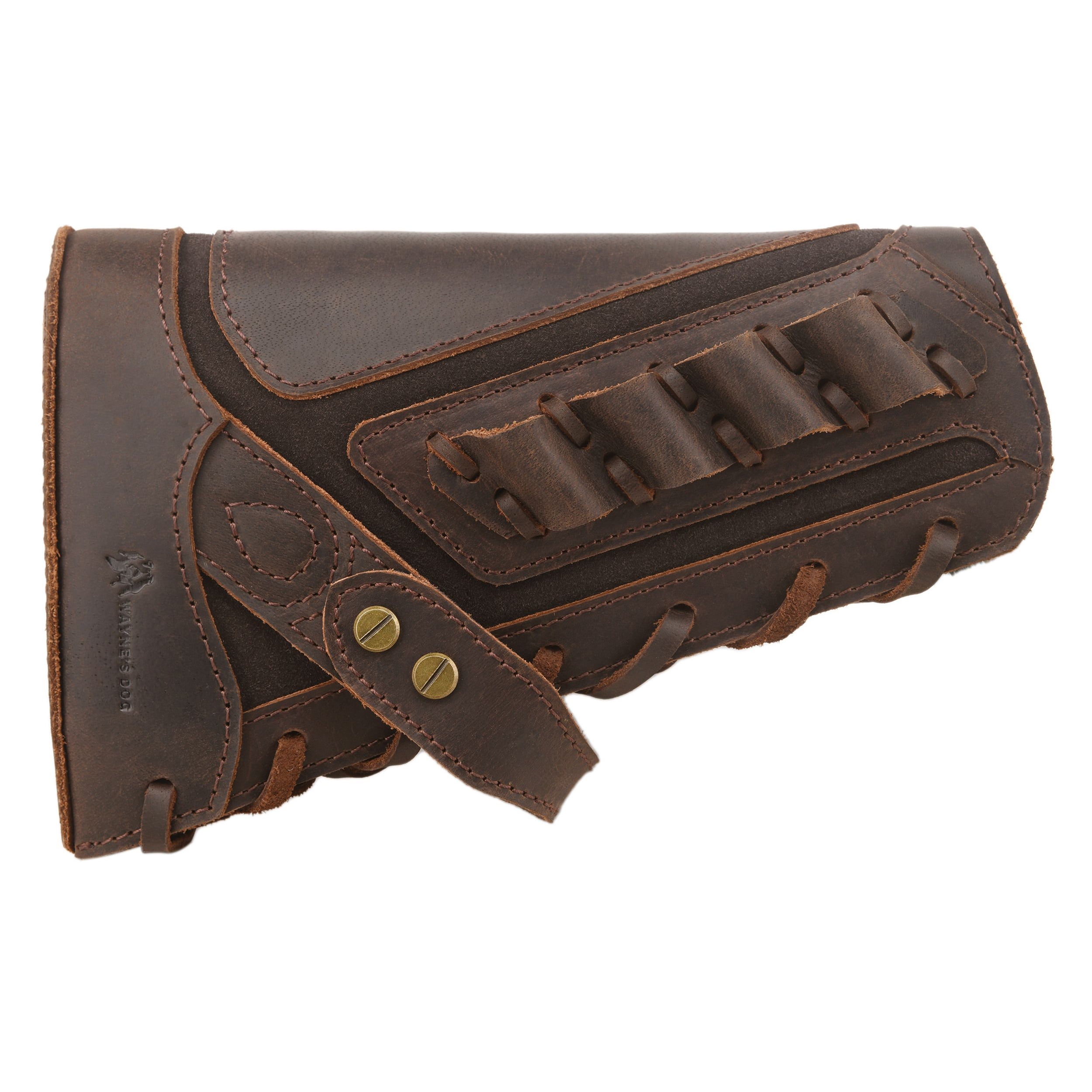WAYNE'S DOG No-Drill Leather Rifle Buttstock Gun Cheek Rest for .308 .30-06 .45-70 .44MAG