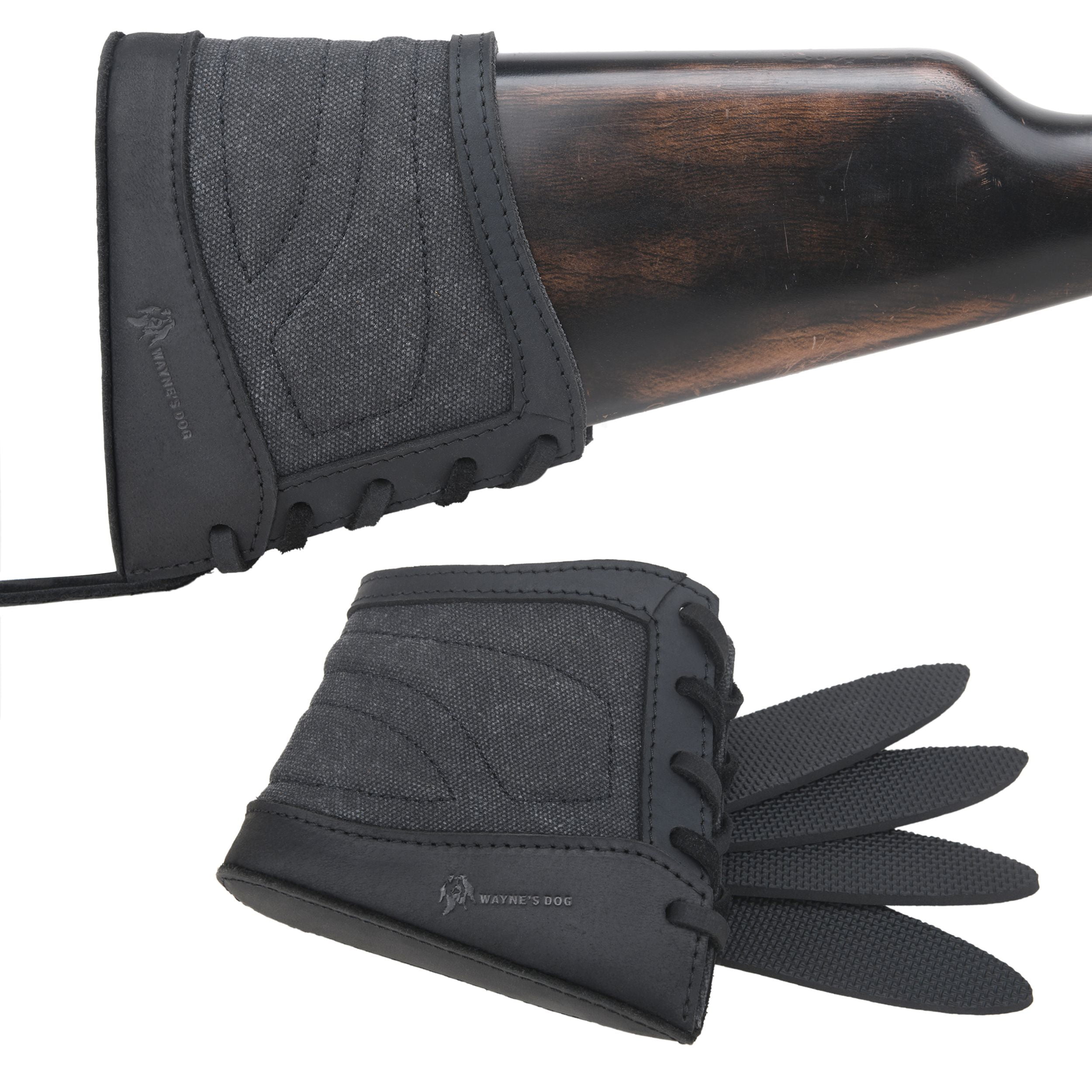 WAYNE'S DOG Slip on Recoil Pads for Rifles Shotguns, Adjustable Leather & Canvas Gun Buttstock Extension Pad