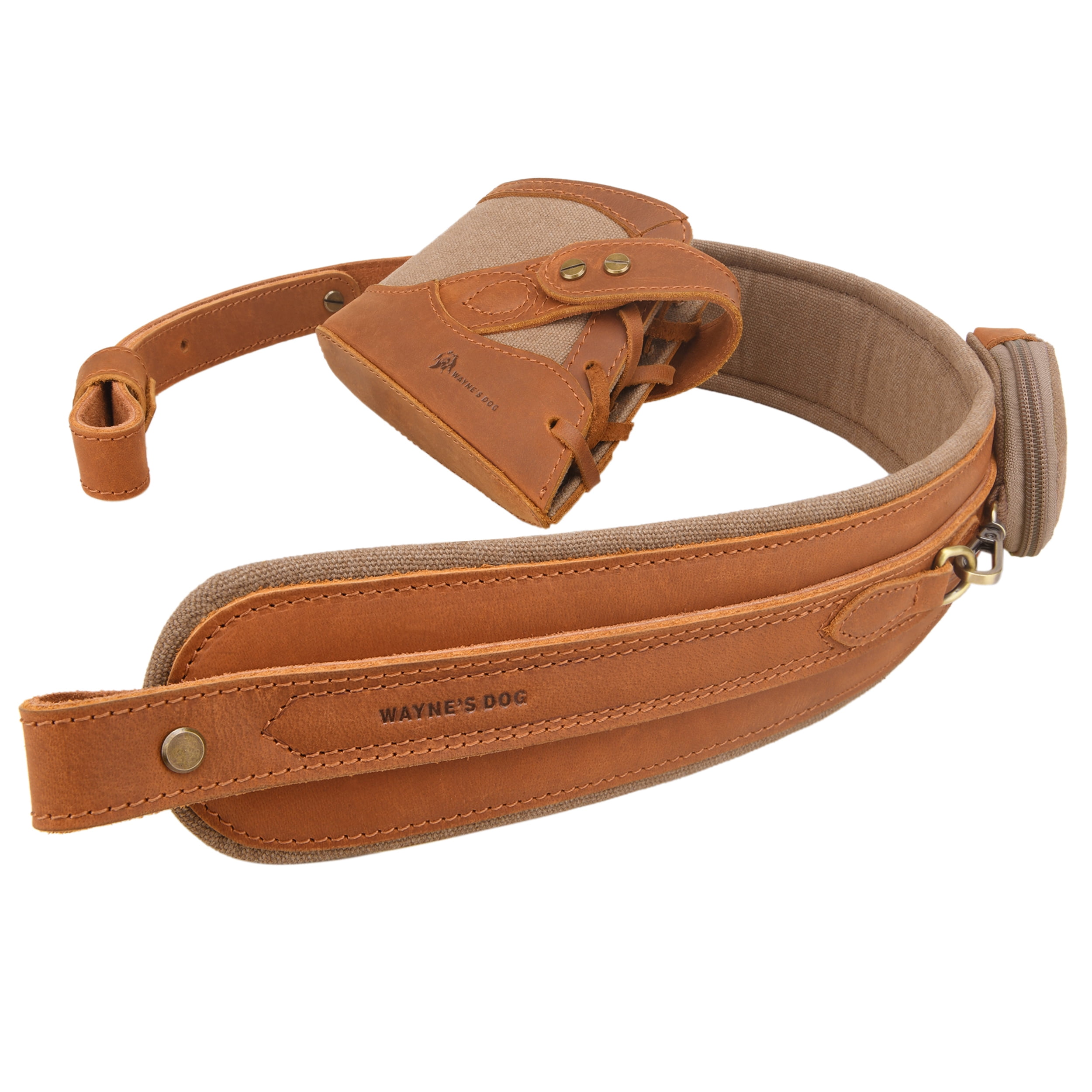 WAYNE'S DOG Vintage Canvas Leather Rifle Recoil Pad Buttstock with Gun Shoulder Sling Strap