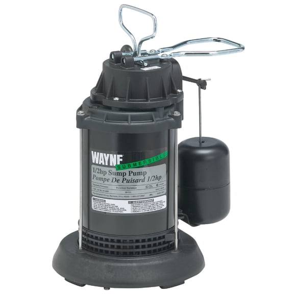 WAYNE SPF50 1/2 HP Thermoplastic Sump Pump with Integrated Vertical Float Switch