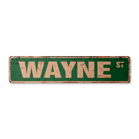 WAYNE Vintage Plastic Street Sign Childrens Name Room Sign | Indoor/Outdoor |  24" Wide