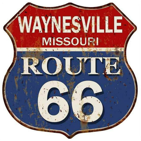 WAYNESVILLE, MISSOURI Route 66 Shield Metal Sign Man Cave Garage 211110013105