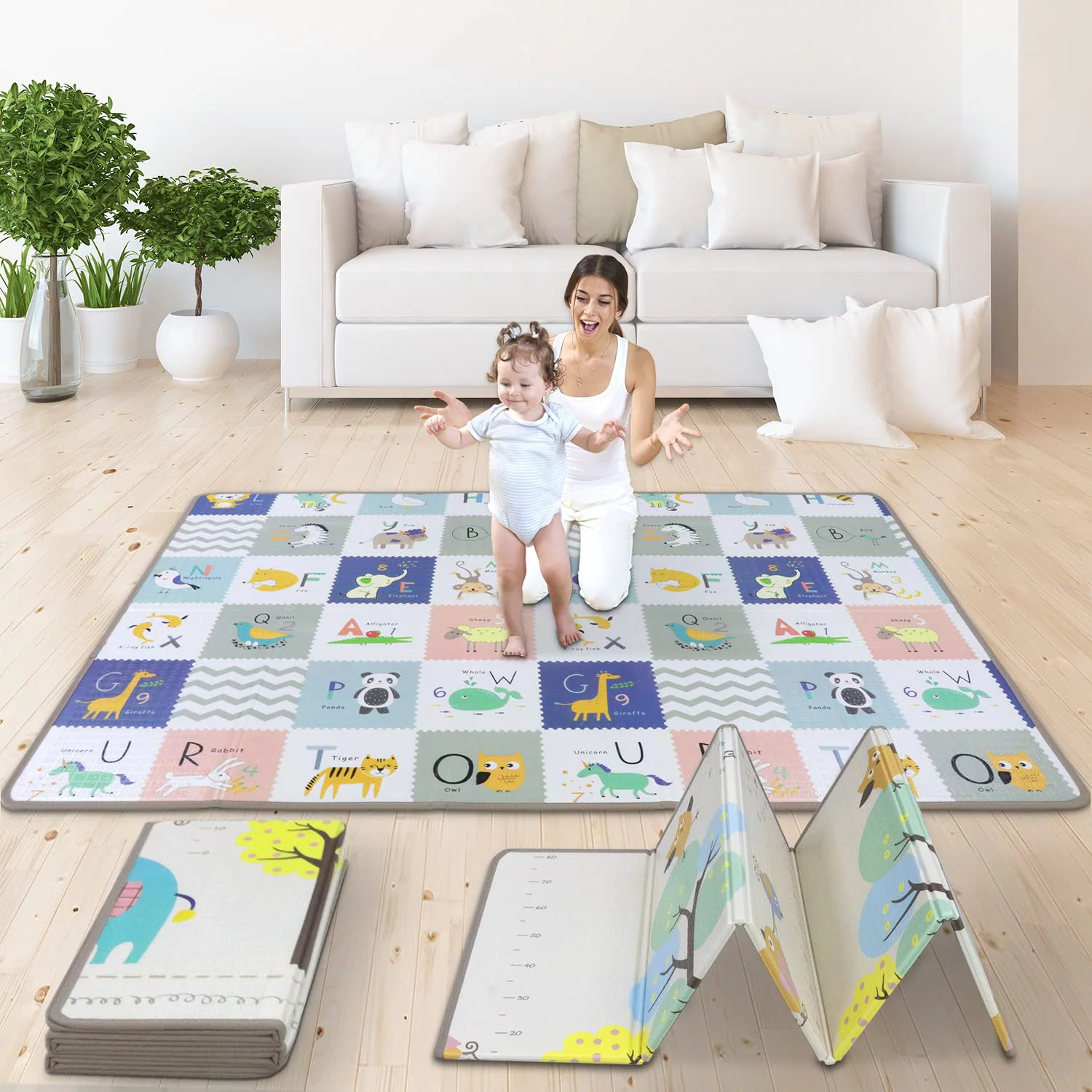 "WAYPLUS Foldable Baby Play Mat, Extra Large XPE Foam, Waterproof, Non ...