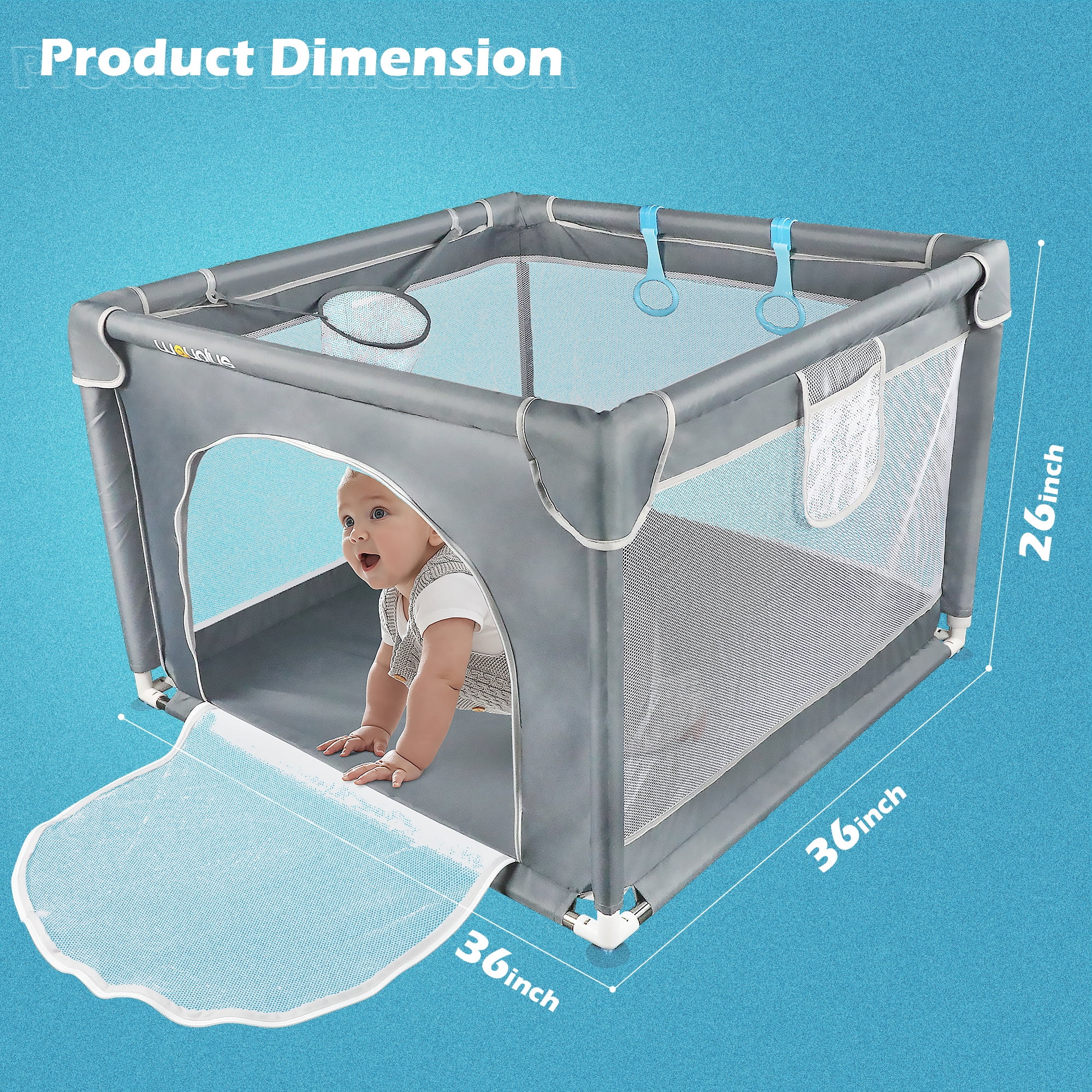 WAYPLUS Baby Playpen, Kids Safety Activity Play Yard Collapsible
