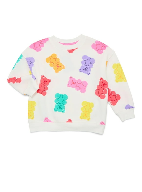 Valentine's Day Toddler Girls Allover Print Crewneck Sweatshirt from Way to Celebrate, Sizes 12M-5T