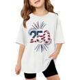 thumbnail image 1 of WAYUTE 250th Anniversary Patriotic Graphic Tee for Girls Cozy Versatile for Kids Youth Fashion Shirts Summer Daily Wear, 1 of 4