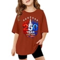 thumbnail image 1 of WAYUTE 4th of July Stylish Graphic Tee Top for Girls Patriotic Cozy Shirts for Kids Youth Lightweight Casual Outdoor, 1 of 4