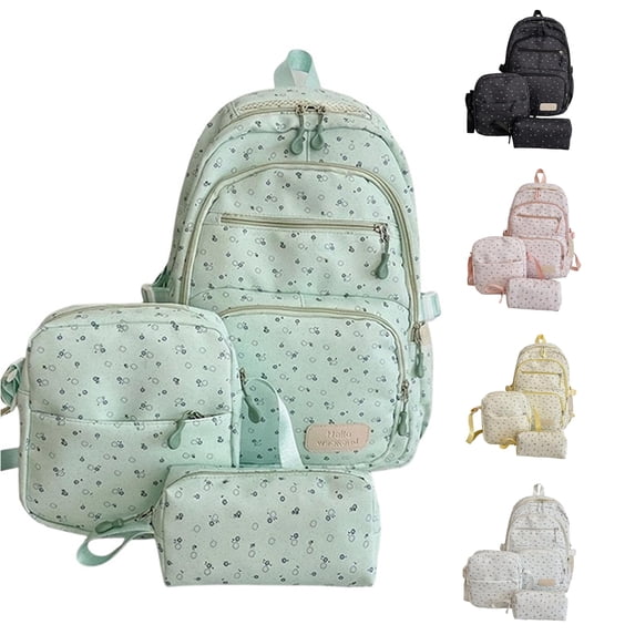 WAYUTE Backpack for Kids Back to School 3 Pcs Backpack Set for Girls Cute Pattern with Large Capacity Lightweight Daily Use Bookbag Casual Outdoor Travel