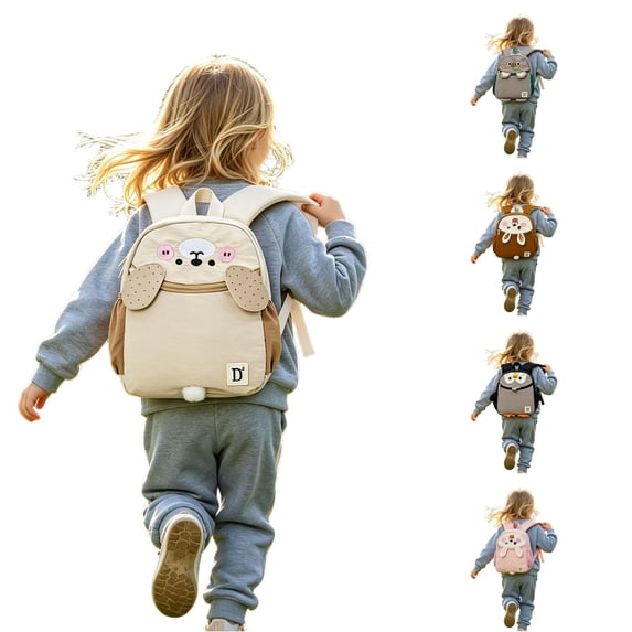 WAYUTE Backpack for Kids Back to School Backpacks Cartoon Animal Design Toddler Lightweight Waterproof Commuting Daily Use Bookbag Casual Outdoor Travel