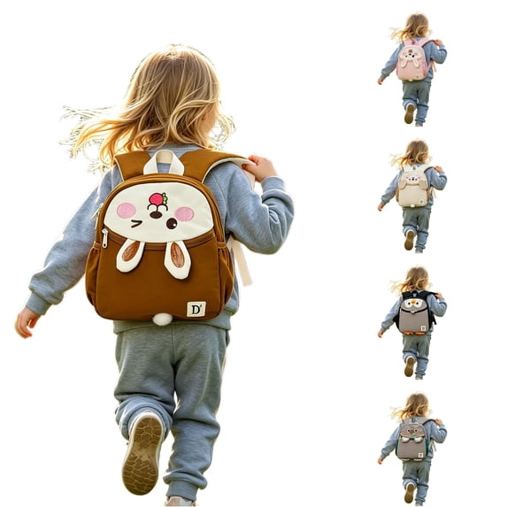 WAYUTE Backpack for Kids Back to School Backpacks Cartoon Animal Design Toddler Lightweight Waterproof Commuting Daily Use Bookbag Casual Outdoor Travel