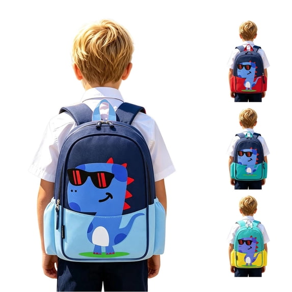 WAYUTE Backpack for Kids Cartoon Dinosaur Print Backpack for Toddlers Preschool Cute Lightweight Adjustable Straps Waterproof Bookbag Casual Outdoor Travel