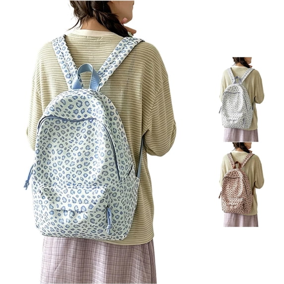 WAYUTE Backpack for Kids Children's Double Shoulder Leopard Print Zip Up Back to School Backpack for Daily Use Commuting Bookbag Casual School Activities