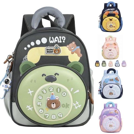 WAYUTE Backpack for Kids Cartoon Backpacks for Toddler Double Shoulder with Protective Exterior and Zip Up Design Bookbag Casual Outdoor Travel