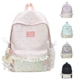 thumbnail image 1 of WAYUTE Backpack for Kids Lace Trim Star Print School Backpacks for Teen Girls Lightweight Side Water Bottle Pocket Bookbag Casual School Activities, 1 of 5