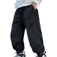 thumbnail image 1 of WAYUTE Boys Cargo Pants with Multiple Pockets Casual Joggers for Kids Comfort Outdoor Play and School Wear Durable Twill for Daily Wear, 1 of 5