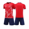 thumbnail image 1 of WAYUTE Boys Children's Football Uniform Set Short Sleeve Crew Neck Stretchy Fit Soccer Shirt for Kids Sports Outfit Casual Clothing Sets, 1 of 6
