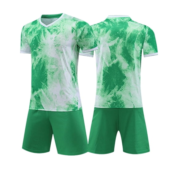 WAYUTE Boys Children's Football Uniform Set Short Sleeve V Neck Youth Team Uniform for Kids Sports Athletic Sets Casual Outfit Sets