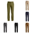 thumbnail image 1 of WAYUTE Boys Pants Kids Youth Suit Pants Elastic Waistband Durable Fabric Straight Leg Solid Color Slim Fit Trousers for School Casual Outdoor,13-14 Y,Green, 1 of 4