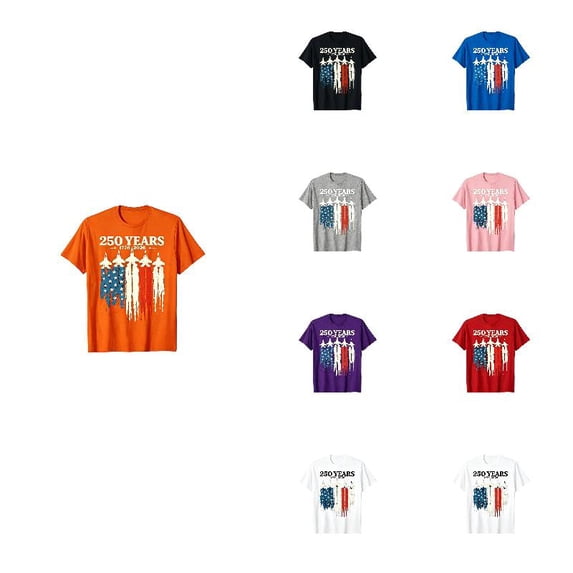 WAYUTE Boys Shirts 250th Anniversary USA Shirt Crewneck Short Sleeve National Flag Colors Patriotic Graphic Tee Casual Summer